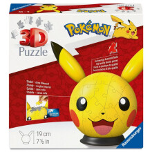 Ravensburger - 3D Puzzle Ball - Pikachu Pokémon - From 6 years - 72 numbered pieces to assemble without glue - Diameter: 13 cm - 12008076