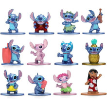 Jada - Stitch - Set aus 12 Teilen - Metallfiguren 4 cm - Offiziell lizenziert - Ab 3 Jahren