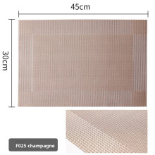 (Champagne)Crossweave tecido antiderrapante isolamento placemat tapetes de mesa laváveis para jantar em casa
