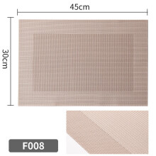 (Beige)Crossweave tecido antiderrapante isolamento placemat tapetes de mesa laváveis para jantar em casa
