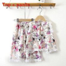 (Red, 90cm) Sleep Girl Short Set With Soft Fabric And Lace Decoration Fashion Gift Homewear