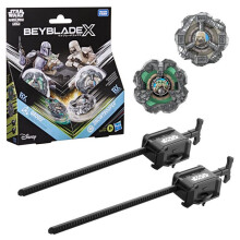 Beyblade X Star Wars Collab, Grogu vs. Snowtrooper, 2 Takara Tomy competition tops, 2 launchers, Star Wars toys, for ages 8 and up.