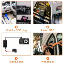 Cavo di Alimentazione OBD Hardwire per Dash Cam con Porta USB C, 10,5 Piedi, 12V-24V A 5V