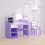 AIYAPLAY Kids Vanity Set, Dressing Table with Stool, Purple 3