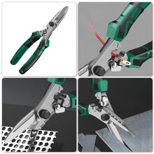 Ergonomische Multifunktions-Blechschere mit Crimpzange, Sechskantschlüssel und Komfortablem, Rutschfestem Griff