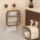 (Beige Double)Waterproof Adhesive Tissue Box With Visible Window For Kitchen Storage Restroom 2