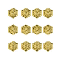 12 Süßigkeitendosen Gold Sechseckig für Gäste