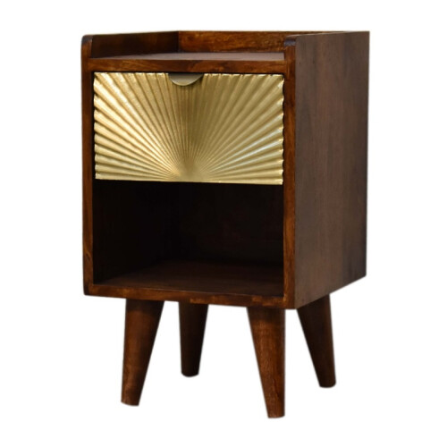 Mini Manila Gold Bedside Table – Solid Wood