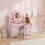 AIYAPLAY Kids Dressing Table with Stool, Lighted Mirror, Pink 2