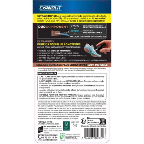 Colle Super Unick Force Extrême Gel Pinceau 5gr 1