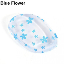 (Blue Flower)Transparent Silicone Cosmetic Puff Dry Wet Dualuse Leaf Shape Easy To Carry