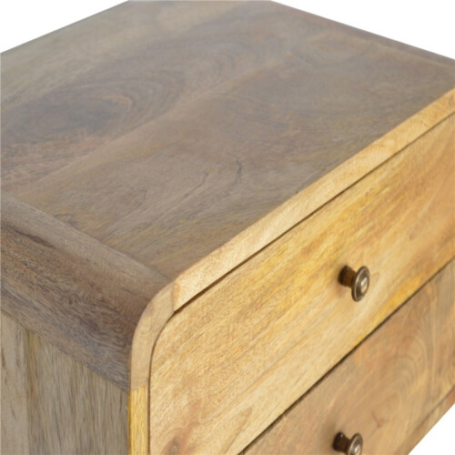 Floating Bedside Table – Oak Look, 2 Drawers,Brown 2