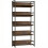 (Rustic Brown, Engineered Wood) 5-Tier Metal Bookshelf Room Divider - Rustic Brown 1