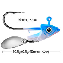(Blue,10)Simulation Fishing Lure False Bait Lead Head Hooks Floating Accessories Fishing