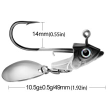 (Black,10)Simulation Fishing Lure False Bait Lead Head Hooks Floating Accessories Fishing
