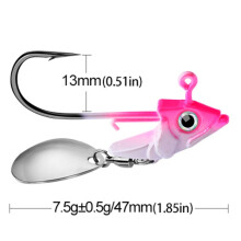 (Pink,7)Simulation Fishing Lure False Bait Lead Head Hooks Floating Accessories Fishing