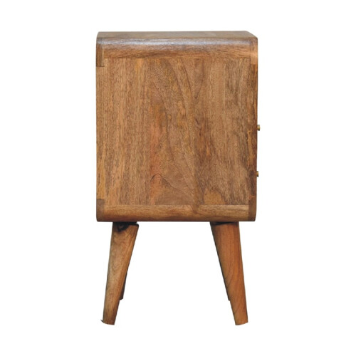 Solid Wood Mini Bedside, 2 Drawers, Brown 2