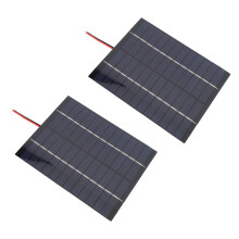 2er Set 2W Solarpanel 12V mit Kabel 110x136mm