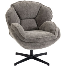 Modern Grey Velvet Wingback Chair – Swivel Base