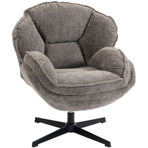 Modern Grey Velvet Wingback Chair – Swivel Base