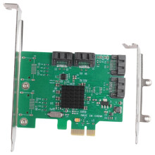 PCIE-Uitbreidingskaartadapter PCI Express X1 Naar 4-Poorts SATA3.0-Controller 88SE9215-Chip PCI E PCI-E 3-Multiplier