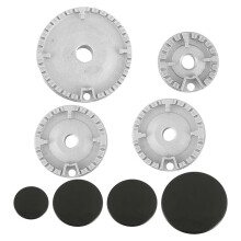 8 PCS Cooker Hat Set, Gas Hob Burner Crown Flame Cap Replacement Kit, Fits Most Gas Stove Burners
