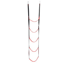 5-Step Boat Rope Ladder, Red, Folding Swim Ladder for Inflatable Boat, Kayak, Sailboat