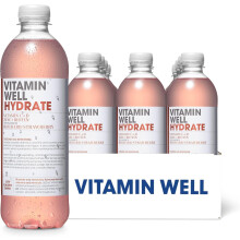 Vitamin Well Hydrate Rhubarb & Strawberry Vitamin Drink – 12 x 500ml
