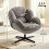 Modern Grey Velvet Wingback Chair – Swivel Base 2