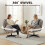 Modern Grey Velvet Wingback Chair – Swivel Base 4