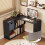 Homcom HOMCOM 110 cm L-Shaped Desk, Small Computer Desk with Fabric Drawer, Black 1