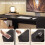 Homcom HOMCOM 110 cm L-Shaped Desk, Small Computer Desk with Fabric Drawer, Black 6