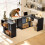 Homcom HOMCOM 110 cm L-Shaped Desk, Small Computer Desk with Fabric Drawer, Black 7