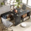Homcom HOMCOM 110 cm L-Shaped Desk, Small Computer Desk with Fabric Drawer, Black 9