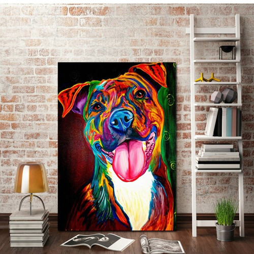 Bunter Welpe Deko Gemälde Hang Wohnzimmer Schlafzimmer Bild Mode 2
