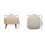 Beige Square Footstool – Boucle & Solid Wood 3