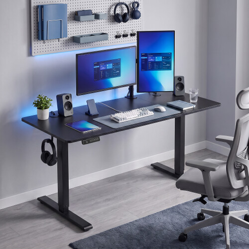 Homcom (Black) HOMCOM Standing Desk Memory Control Adjustable 1