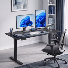 (Black) HOMCOM Standing Desk Memory Control Adjustable