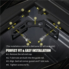 Front Bed Gussets and Bed Rail Cleats for Tacoma 2005-2015 Truck Bed Tie Down Anchors Corner Bracket