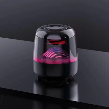 (Brown) L17A Colorful Light Wireless Bluetooth Speaker Glass Mini Speaker