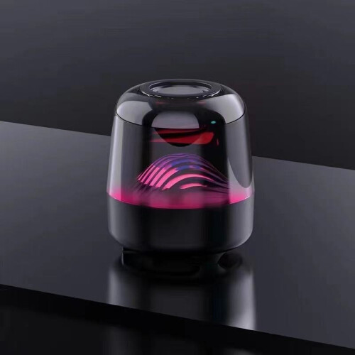(Brown) L17A Colorful Light Wireless Bluetooth Speaker Glass Mini Speaker