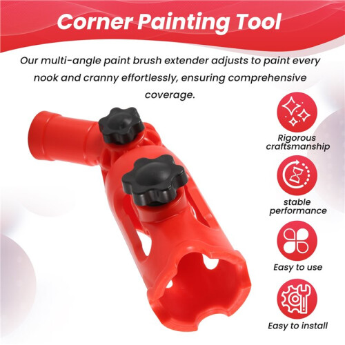 Multi-Angle Paint Brush Extender, Extension Pole Attachment Holder for Paint Brush,Roller, Secure Handle Grip 2