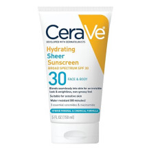 Face & Body Sunscreen SPF 30, Hydrating Sheer Formula with Ceramides for Men & Women 5oz