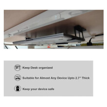 Suporte de Montagem para Laptop Sob A Mesa com Parafusos e Bandeja de Armazenamento para Acessórios de Notebook