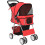 Dog Pram with Reflective Strips, Red, Foldable 1