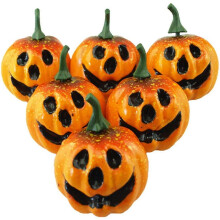 Zabawny zestaw miniaturowych sztucznych dyń na Halloween i Święto Dziękczynienia, 6 szt., pomarańczowy