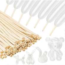 100 palloncini in lattice trasparenti, lunghi e sottili, da 260 cm, ideali per principianti, per feste di carnevale e decorazioni per bambini.