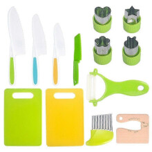Ensemble de 13 couteaux pour enfants, couteaux de cuisine sécuritaires pour les tout-petits de 2 ans et plus