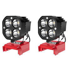Lot de 2 lampes de travail LED sans fil 40 W 6000 lm pour batterie Milwaukee 18 V avec fonction projecteur