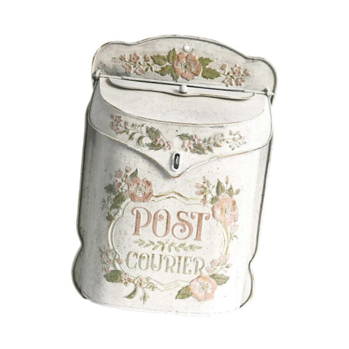 Cassetta postale in metallo stile rustico retrò, decorativa vintage per esterni e garage. 1